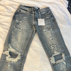 KanCan paint splatter jeans